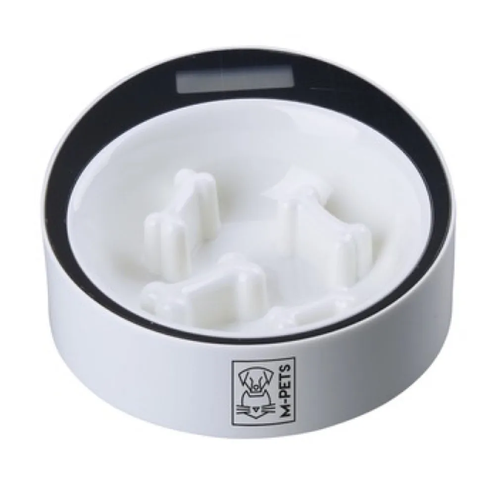 M-Pets Yumi Slow Feed Smart Dog Bowl (White)
