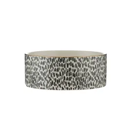Mason Cash Mono Pattern Dog Bowl Gold Rim 15cm