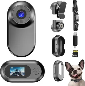 Mini Body Camera,1080P 64G Wearable Action Body Cam,Thumb Size Hands Free One-Click Filming Body Worn Camera with 360Rotatable Clip for Work, Travel, Pet Walking