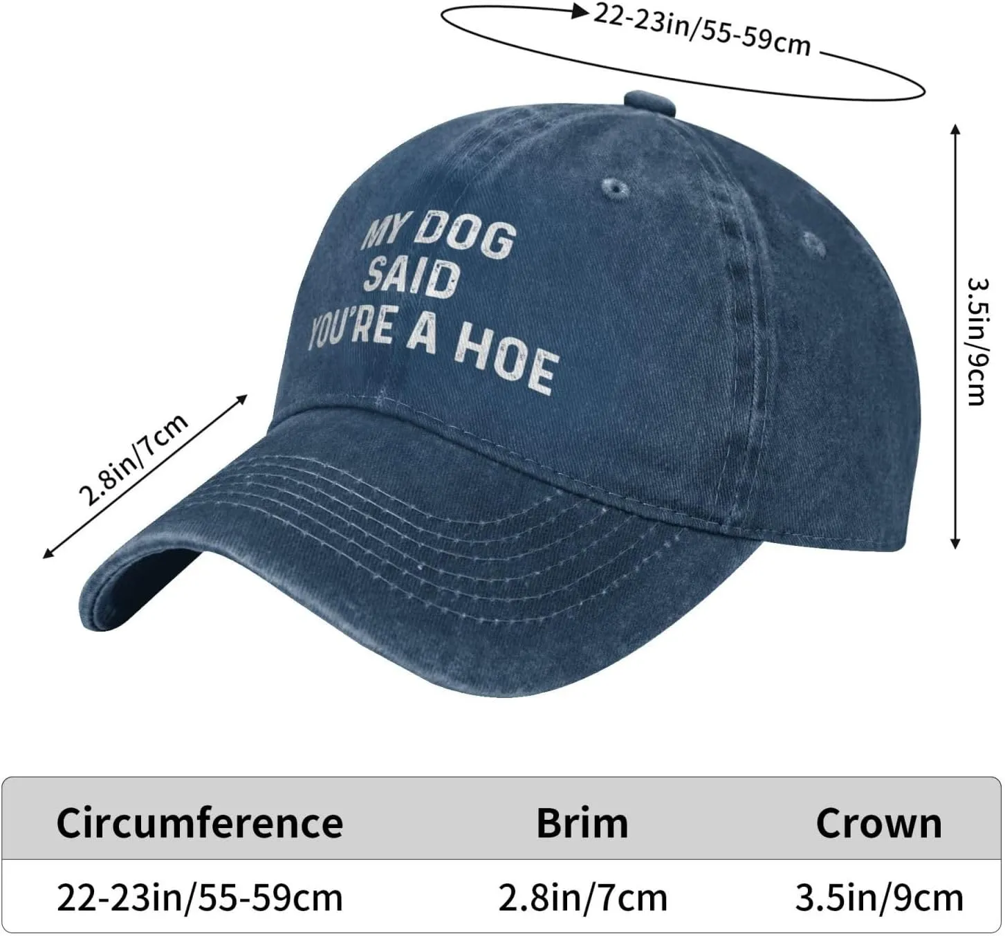 My Dog Said You're A Hoe Hat Women Funny Baseball Hat Funny Birthday Gifts for Women