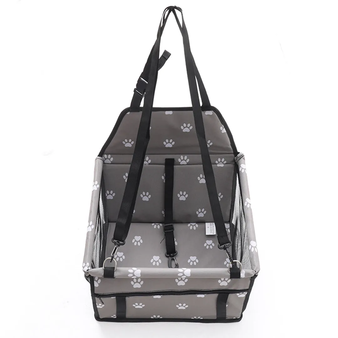 NNEAGS Waterproof Pet Booster Car Seat Breathable Mesh Safety Travel Portable Dog Carrier Bag Grey