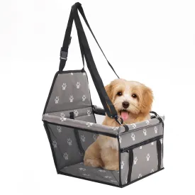 NNEAGS Waterproof Pet Booster Car Seat Breathable Mesh Safety Travel Portable Dog Carrier Bag Grey