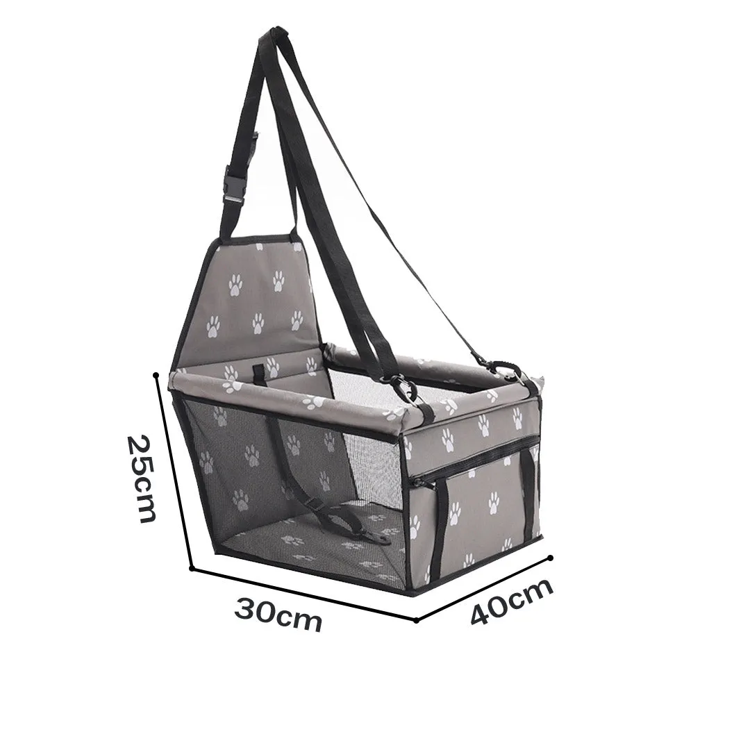 NNEAGS Waterproof Pet Booster Car Seat Breathable Mesh Safety Travel Portable Dog Carrier Bag Grey