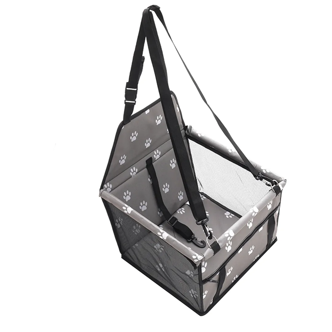 NNEAGS Waterproof Pet Booster Car Seat Breathable Mesh Safety Travel Portable Dog Carrier Bag Grey