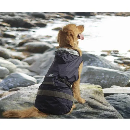 One For Pets - Dog Safety Hooded Raincoat - Navy