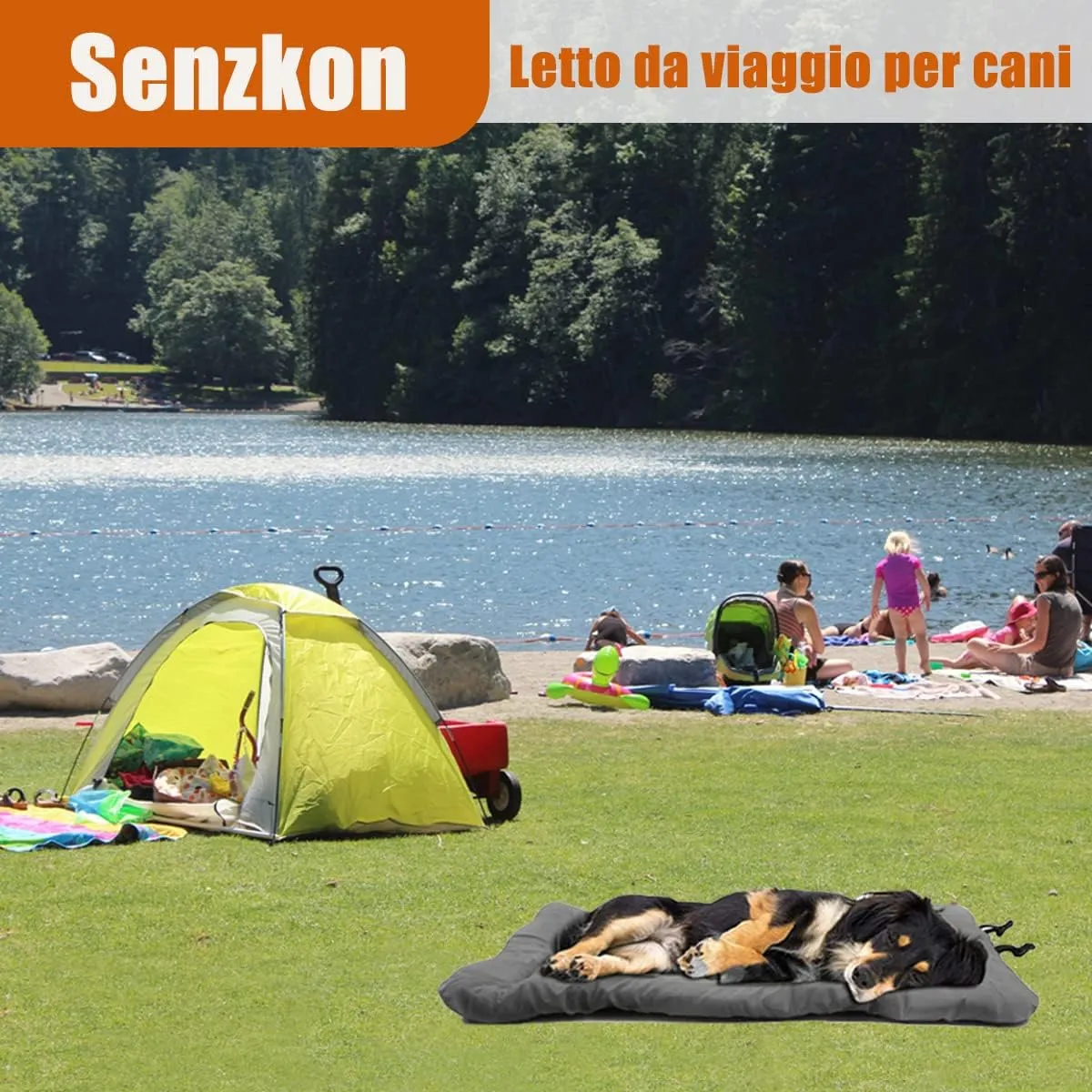 Outdoor Dog Bed, 35x24 Portable Camping Travel Dog Bed, Soft, Comfortable, Waterproof, Non-Slip, Machine Washable Easy to Clean Pet Mat for Small, Medium and Large Dog and Cat