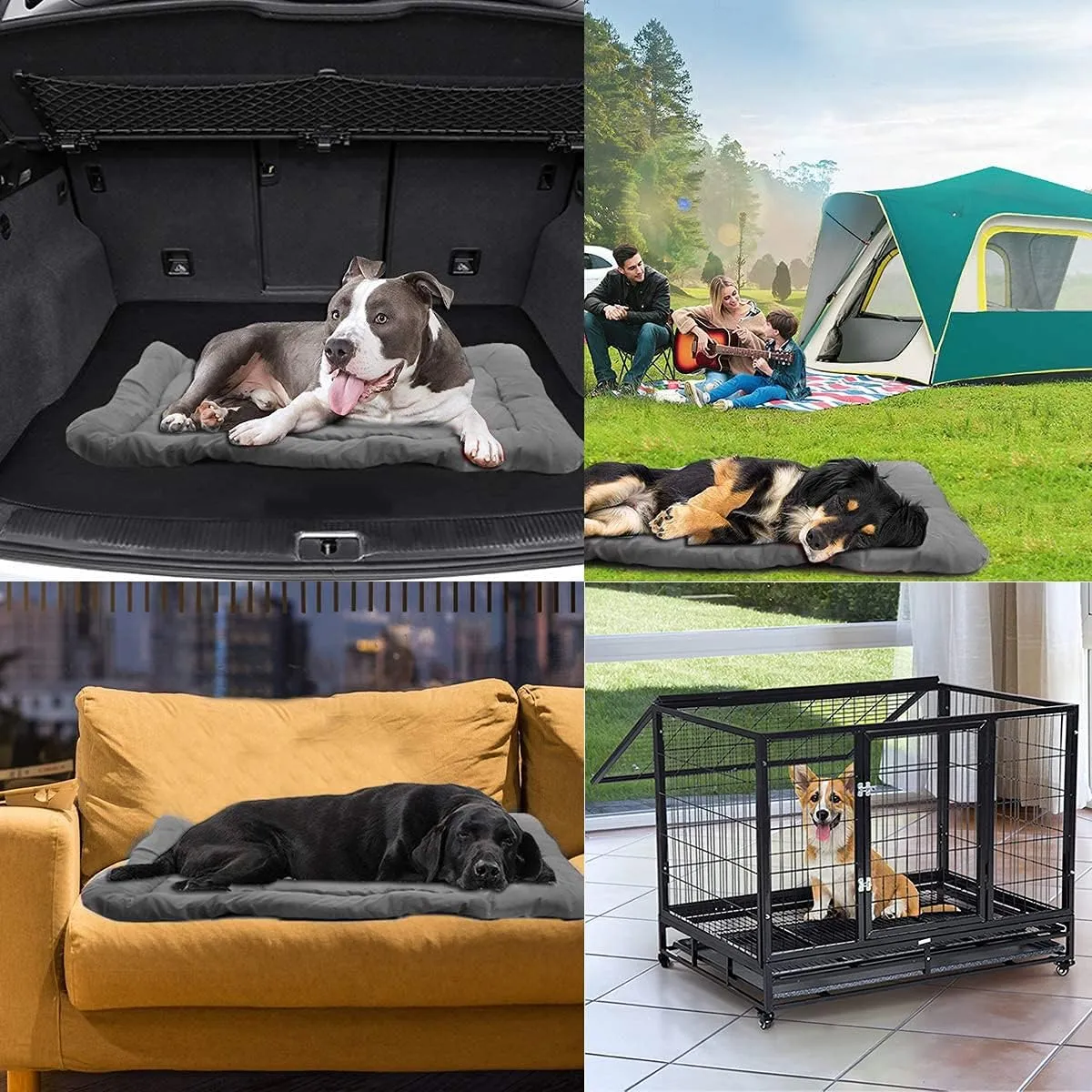 Outdoor Dog Bed, 35x24 Portable Camping Travel Dog Bed, Soft, Comfortable, Waterproof, Non-Slip, Machine Washable Easy to Clean Pet Mat for Small, Medium and Large Dog and Cat