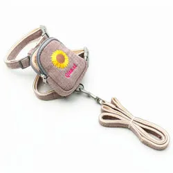 PAWS ASIA Suppliers Cute Embroidered Adjustable Pet Cat Dog Backpack Harness And Leash