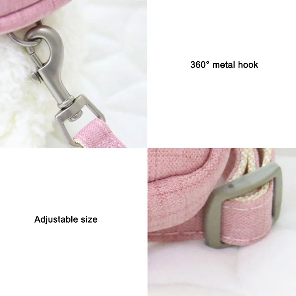 PAWS ASIA Suppliers Cute Embroidered Adjustable Pet Cat Dog Backpack Harness And Leash