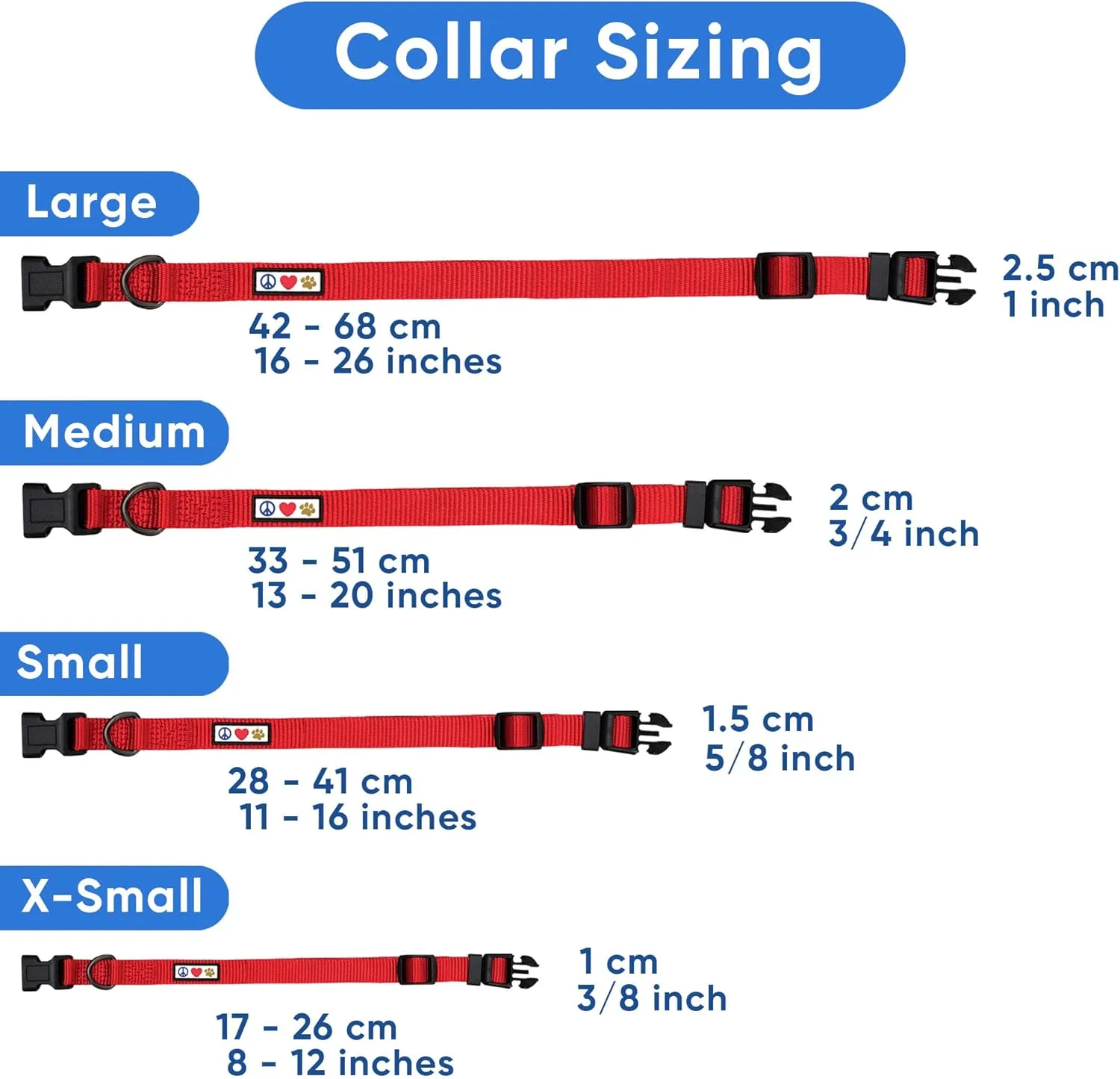 Pawtitas Adjustable Dog Collar - Heavy Duty, Waterproof with Quick-Release Buckle - Light Pink, Small Breed