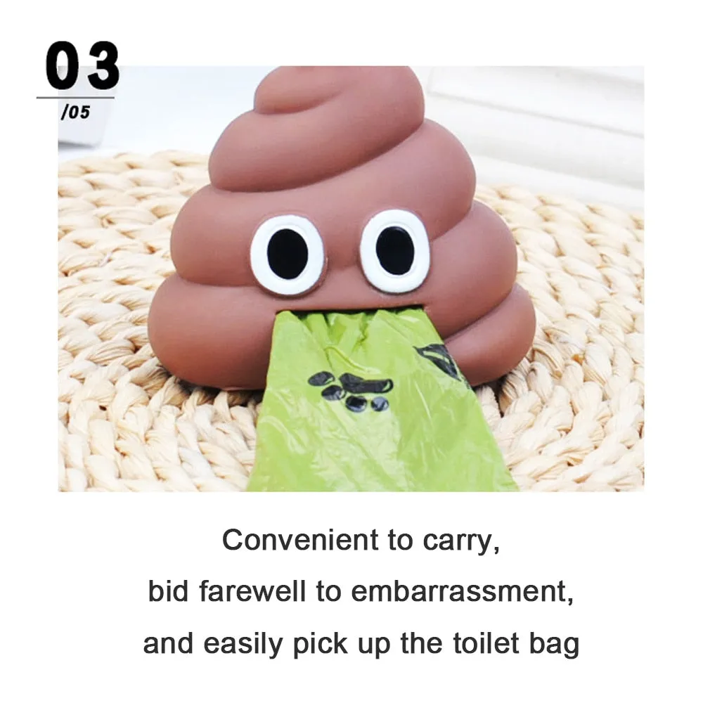 Pet Waste Bag Dispenser Poop Bag Dogs Cat Trash Carrier Pet Bag Loader Cleaning Tool Pet Products Fecal Shape Outdoor Portable