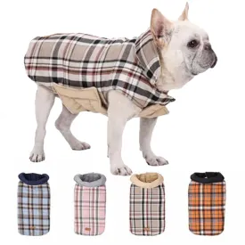 PlaidPup Warm and Stylish Frenchie Plaid Vest Double-Sided Winter Apparel