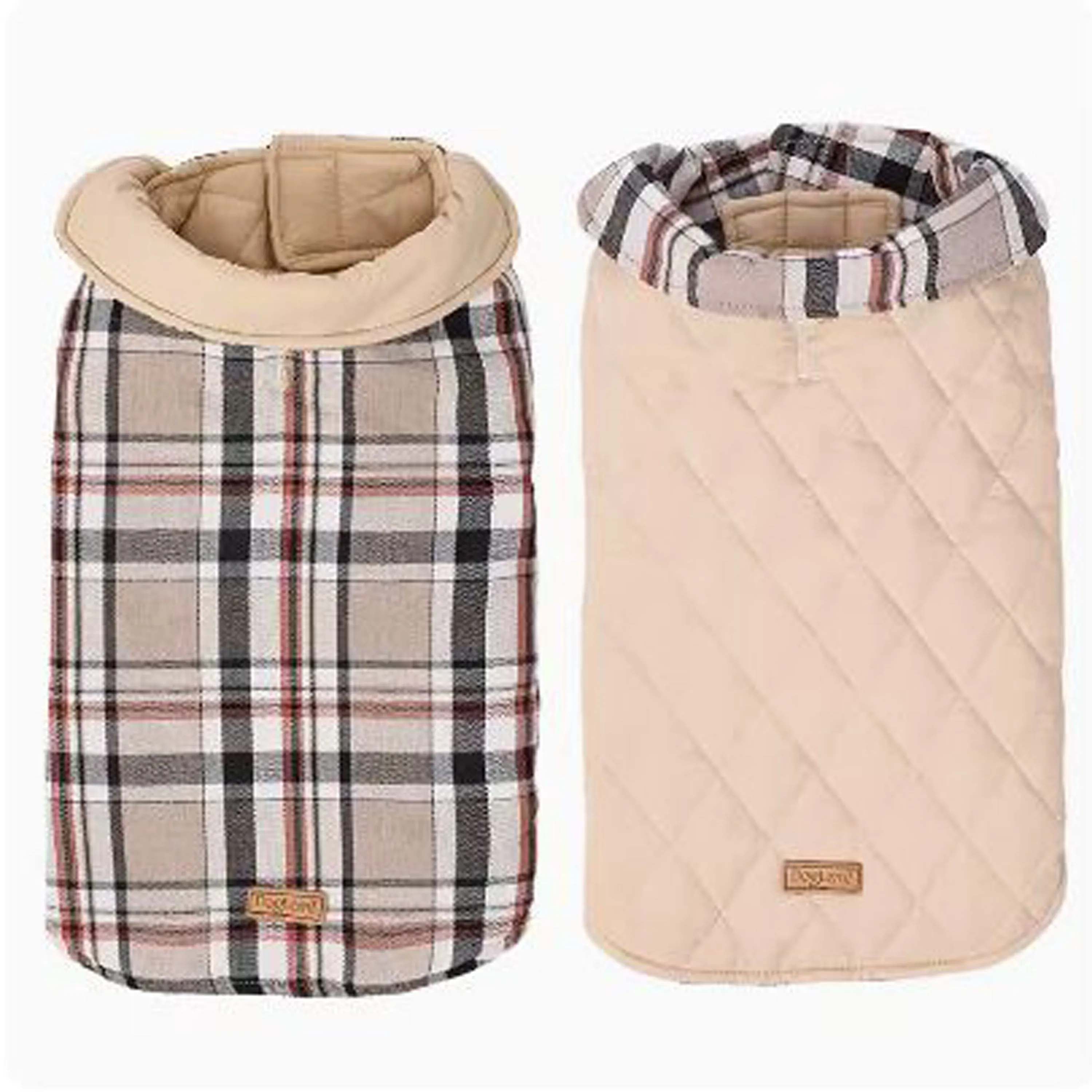 PlaidPup Warm and Stylish Frenchie Plaid Vest Double-Sided Winter Apparel