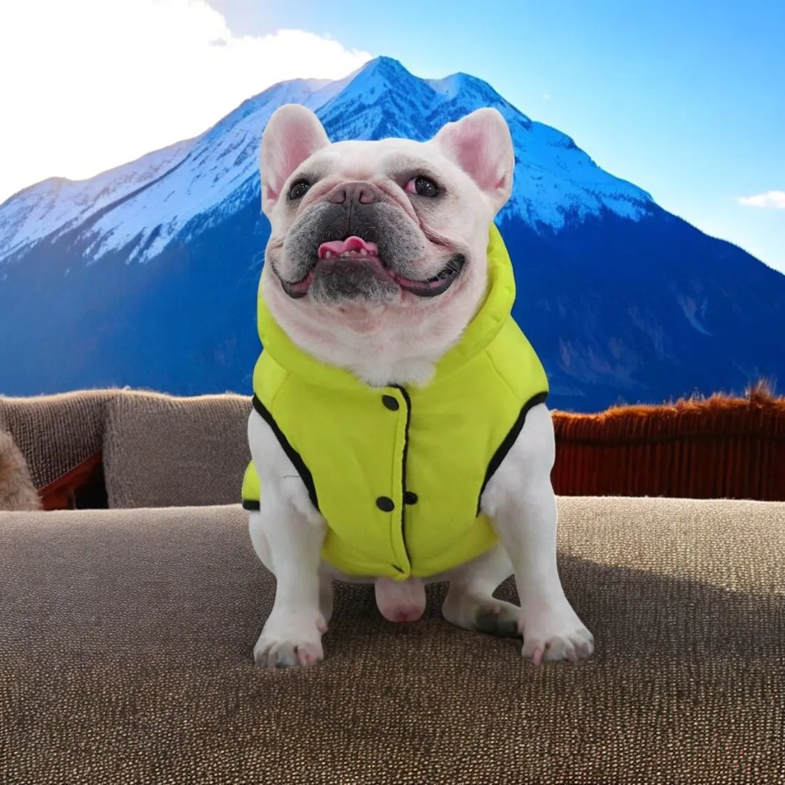 Premium Frenchie Winter Jacket - Comfortable Vest with D-Ring for Safe Traction