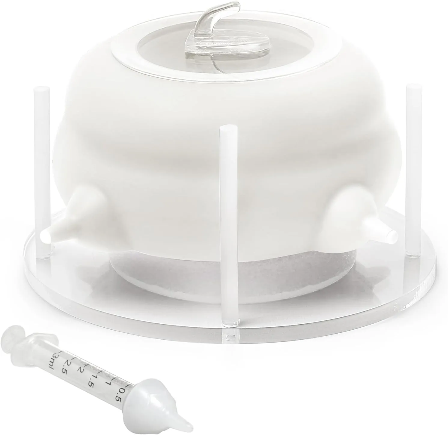 Puppy Feeders for Multiple Puppies, Miracle Nipple with 4 Nipples & Support Base  Perfect Replacement for Nursing Bottles, Puppy Feeder for Newborn Kittens & Puppies, 200ml Capacity(White)