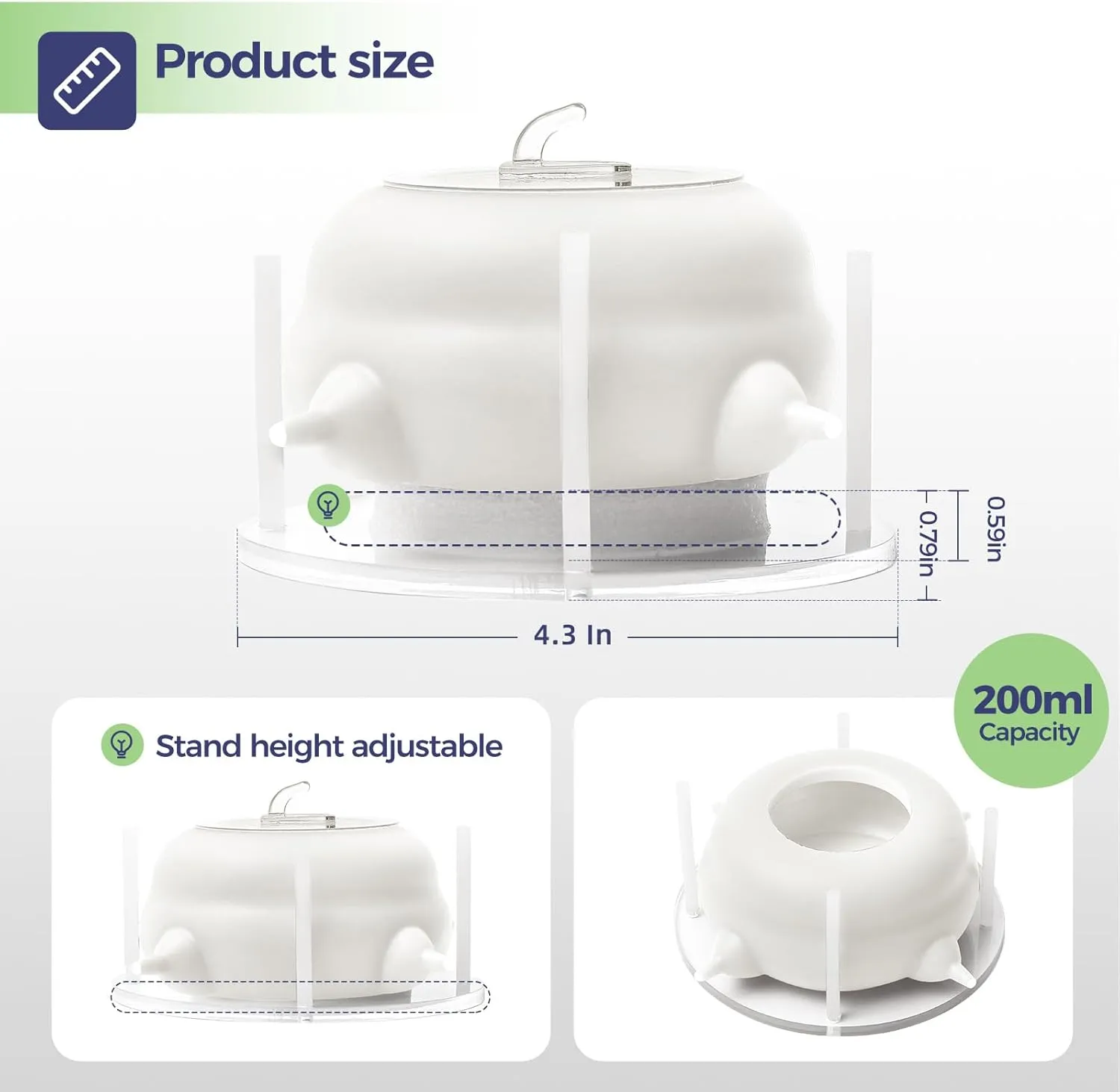 Puppy Feeders for Multiple Puppies, Miracle Nipple with 4 Nipples & Support Base  Perfect Replacement for Nursing Bottles, Puppy Feeder for Newborn Kittens & Puppies, 200ml Capacity(White)