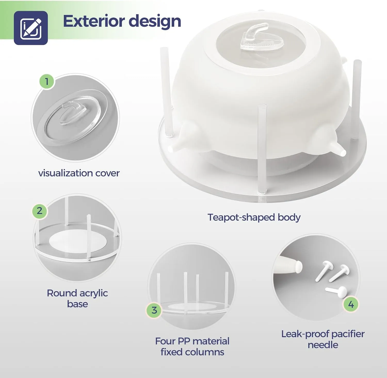 Puppy Feeders for Multiple Puppies, Miracle Nipple with 4 Nipples & Support Base  Perfect Replacement for Nursing Bottles, Puppy Feeder for Newborn Kittens & Puppies, 200ml Capacity(White)