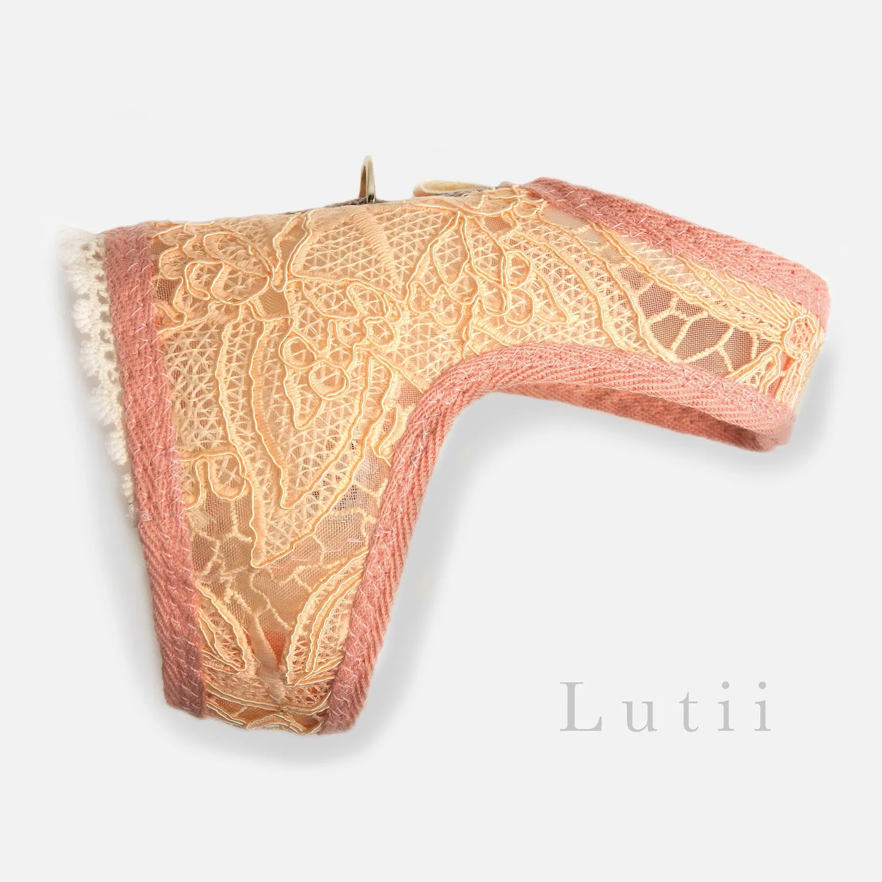 "Apricot"- handmade adjustable lace dog harness