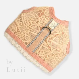 "Apricot"- handmade adjustable lace dog harness