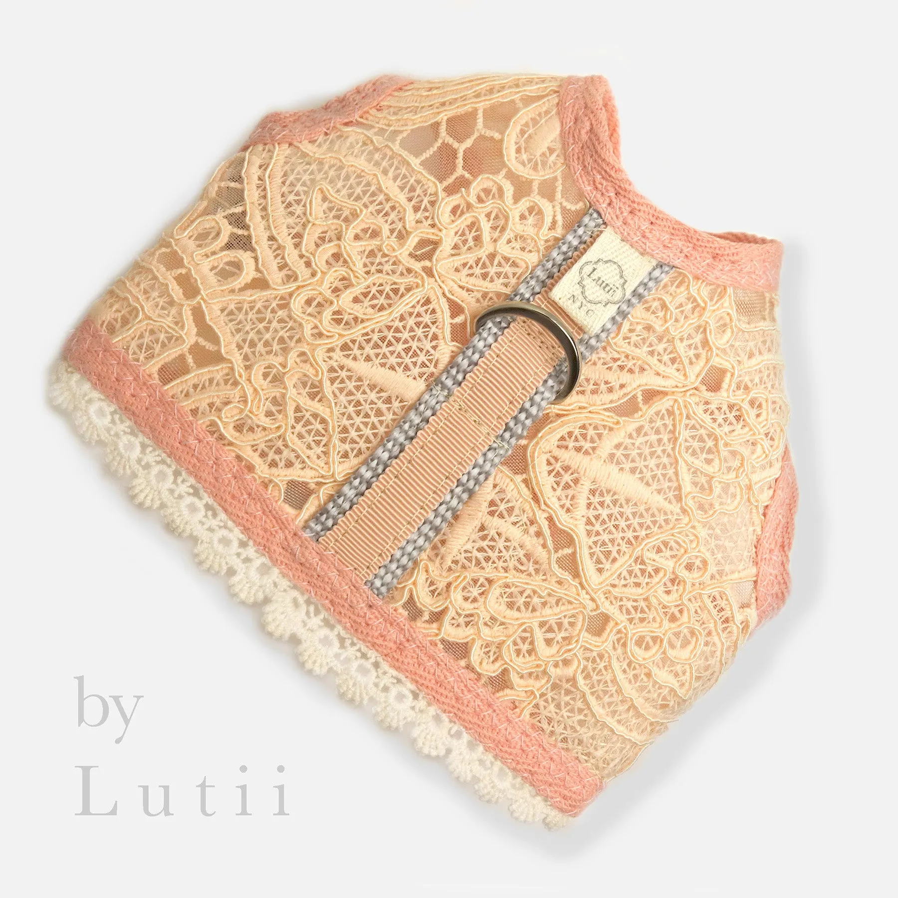 "Apricot"- handmade adjustable lace dog harness