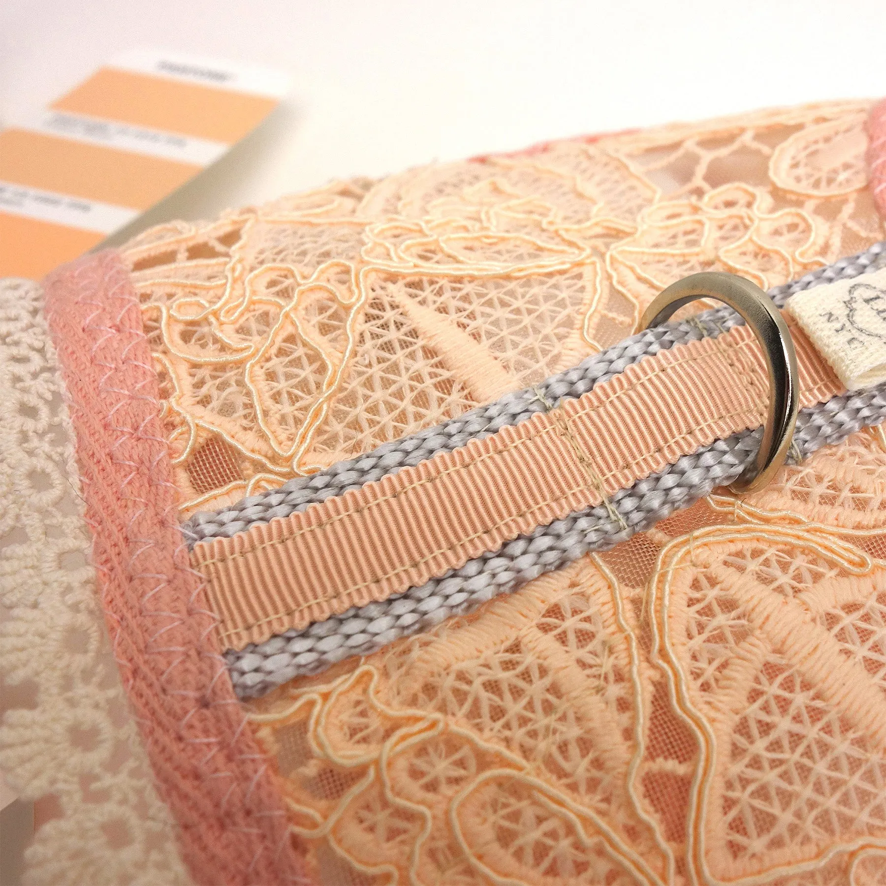 "Apricot"- handmade adjustable lace dog harness
