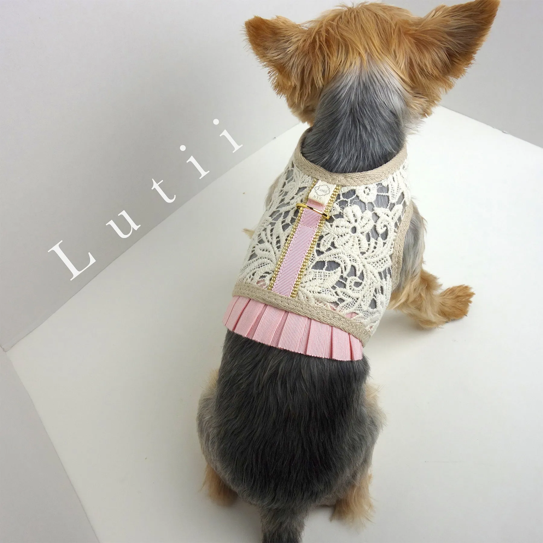 "Elizabeth"-handmade adjustable lace dog harness