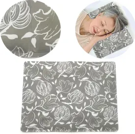 Reusable Gel Ice Pack for Sleeping, Cold Pillow Pad, Head Cooling Ice Pad, Chill Pillow, Relieve Migraines, Fevers, Hot Flashes, Night Sweats, Perfect for Children, Adult, Pets (Gray Flower)