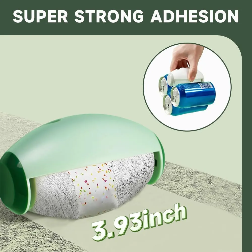 Reusable Lint Roller Ball, 2025 Upgrade Washable Sticky Roller Lint Rollers, Portable Home Travel Lint Roller Super Sticky Lint Rollers Ball for Plush Hair, Pet Hair, Clothes (Green)