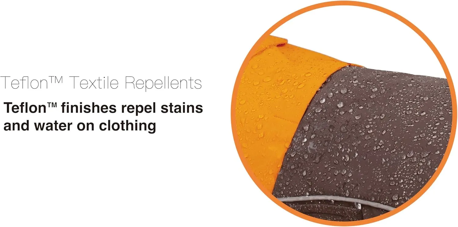 RS Dog Raincoat, All-Weather Jacket, Waterproof, Windproof & Lightweight, Teflon Fabric Protector (Bright Orange, Large)