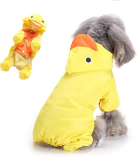 SELMAI Dog Raincoat with Hoodies Soft Mesh Elastic Band Four Legs Jumpsuit Outfits for Puppy Pet Cat Apparel Waterproof Rain Jacket Lightweight Outdoor Summer Rain Days Cold Weather Proof Yellow XS