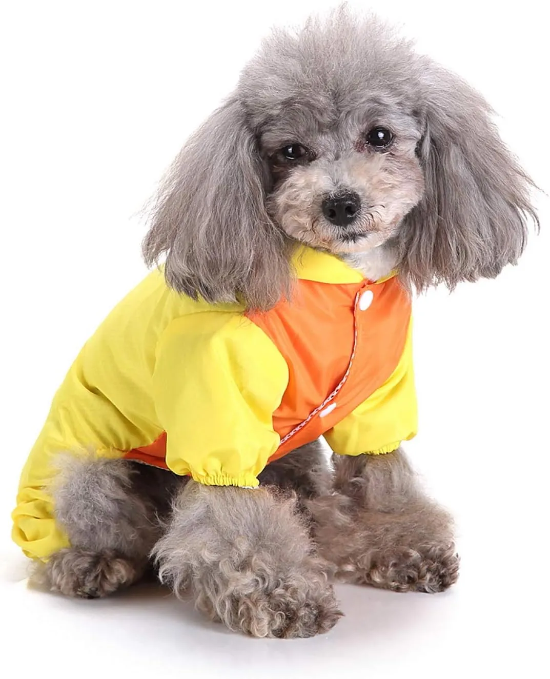 SELMAI Dog Raincoat with Hoodies Soft Mesh Elastic Band Four Legs Jumpsuit Outfits for Puppy Pet Cat Apparel Waterproof Rain Jacket Lightweight Outdoor Summer Rain Days Cold Weather Proof Yellow XS