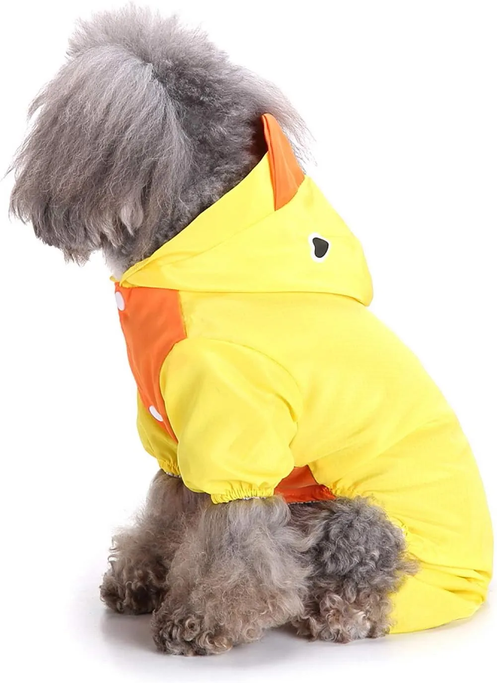SELMAI Dog Raincoat with Hoodies Soft Mesh Elastic Band Four Legs Jumpsuit Outfits for Puppy Pet Cat Apparel Waterproof Rain Jacket Lightweight Outdoor Summer Rain Days Cold Weather Proof Yellow XS