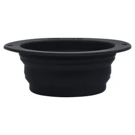 Silicone Collapsible Dog Travel Bowl or Kids Toddler Bowl For Eating on-the-go or at home - Dishwasher and Microwave Safe & Non Toxic (Black)