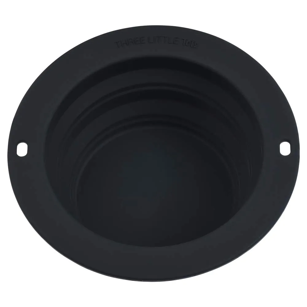 Silicone Collapsible Dog Travel Bowl or Kids Toddler Bowl For Eating on-the-go or at home - Dishwasher and Microwave Safe & Non Toxic (Black)
