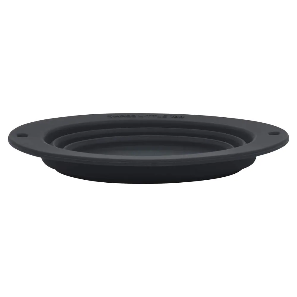 Silicone Collapsible Dog Travel Bowl or Kids Toddler Bowl For Eating on-the-go or at home - Dishwasher and Microwave Safe & Non Toxic (Black)
