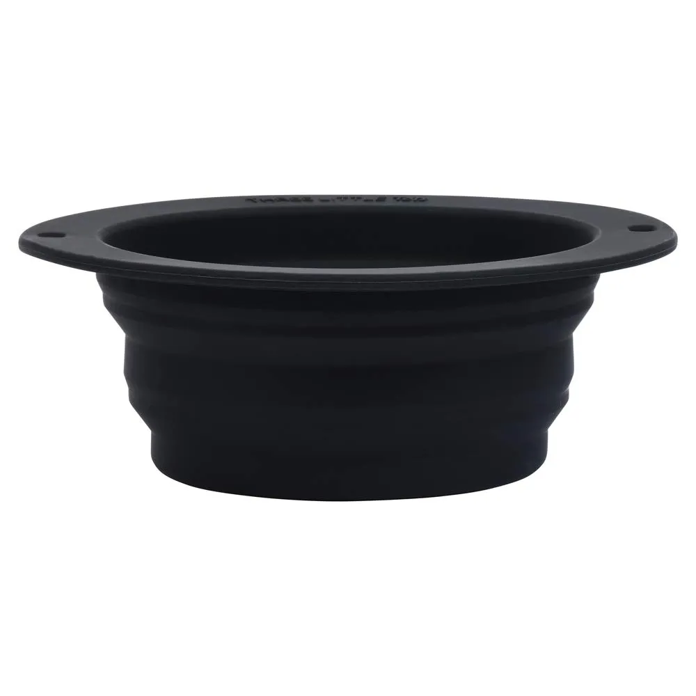 Silicone Collapsible Dog Travel Bowl or Kids Toddler Bowl For Eating on-the-go or at home - Dishwasher and Microwave Safe & Non Toxic (Black)