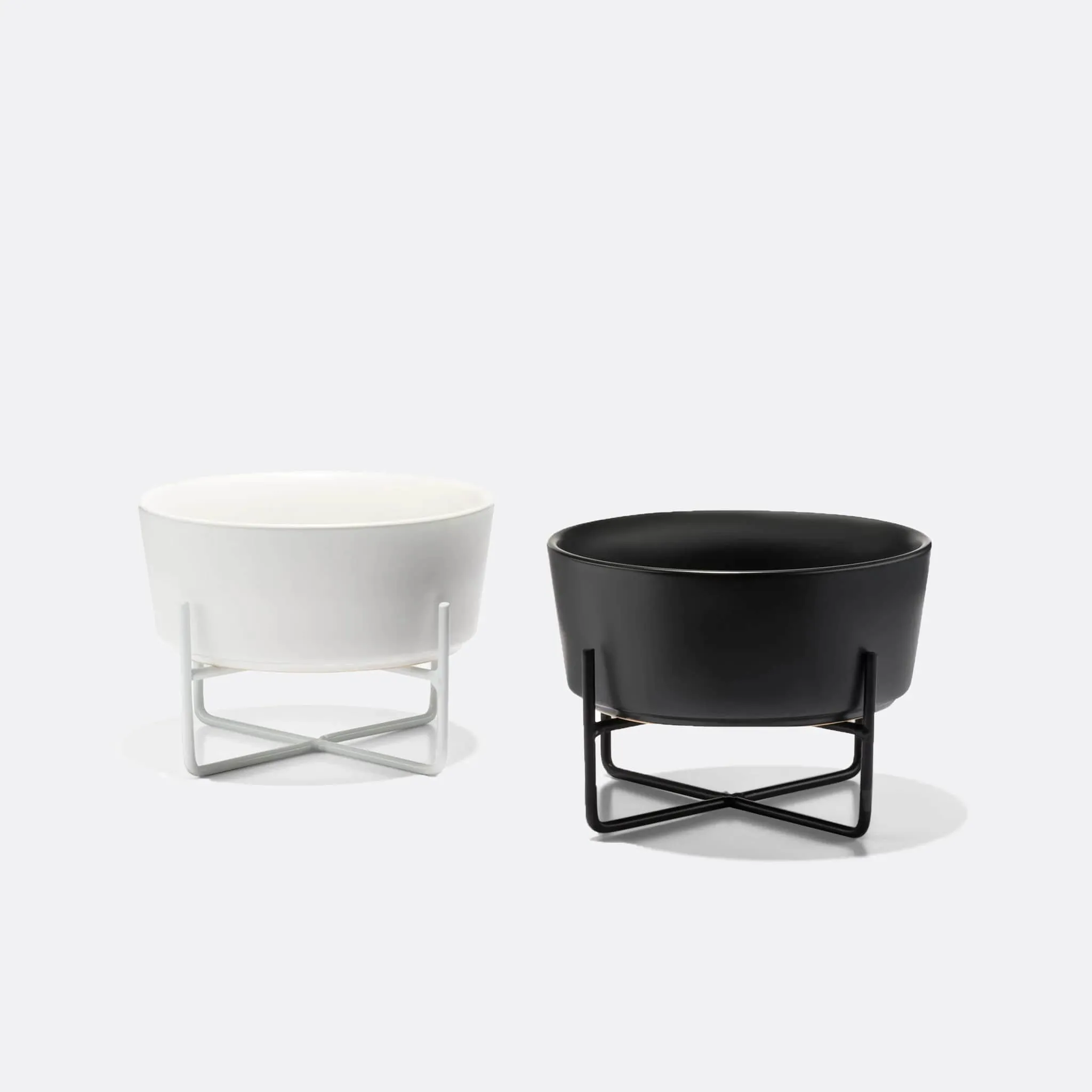 Simple Solid Dog Bowl w/Stand   Bowl - 2 color option