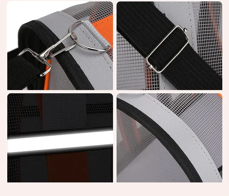Size L Black Foldable Pet Carrier Bag - Lightweight, Breathable, and Spacious for All Seasons