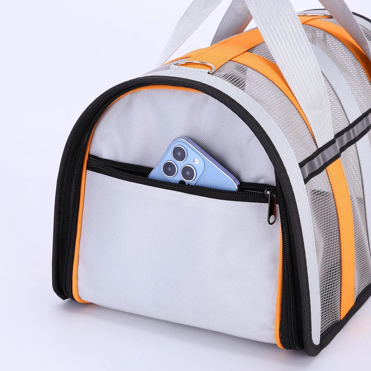 Size L Black Foldable Pet Carrier Bag - Lightweight, Breathable, and Spacious for All Seasons