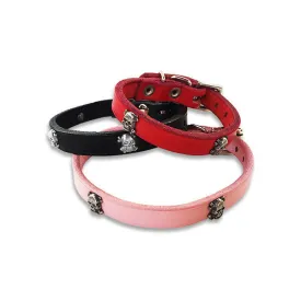 Skull Design Pet Dog Leather Collar