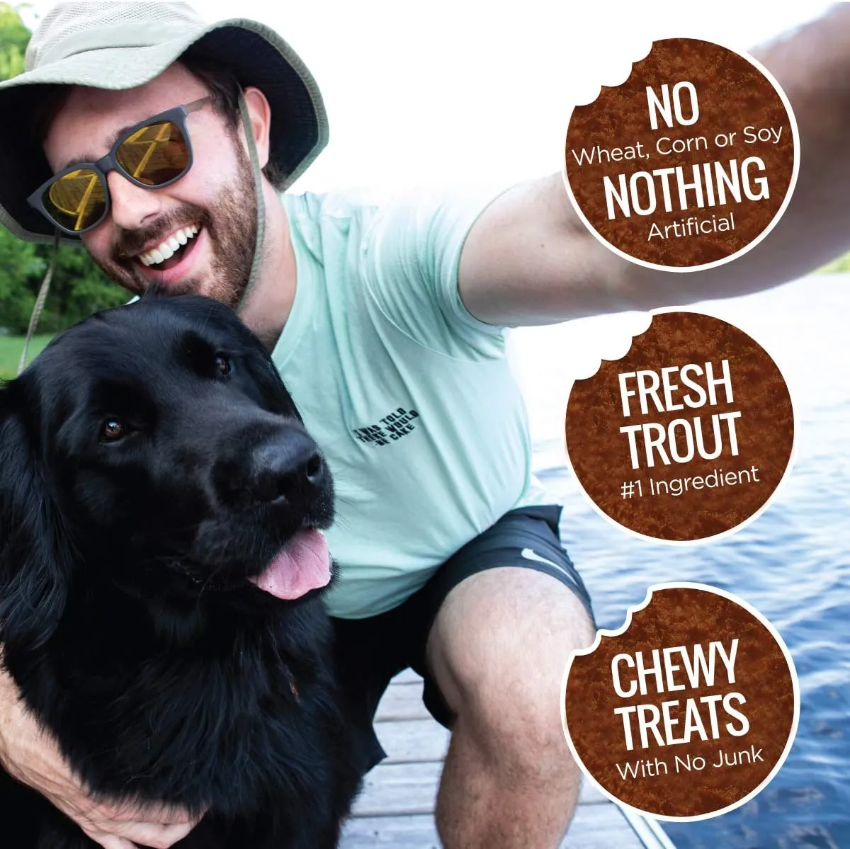 Smart Cookie All Natural Soft Dog Treats - Trout & Apple - Healthy Dog Treats for Allergies, Sensitive Stomachs - Chewy, Grain Free, Human-Grade, Made in The USA - 5oz Bag