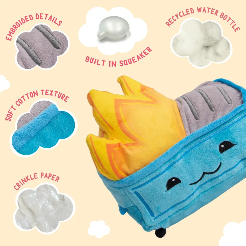 Snugarooz Small Dumpster Fire Plush Dog Toy