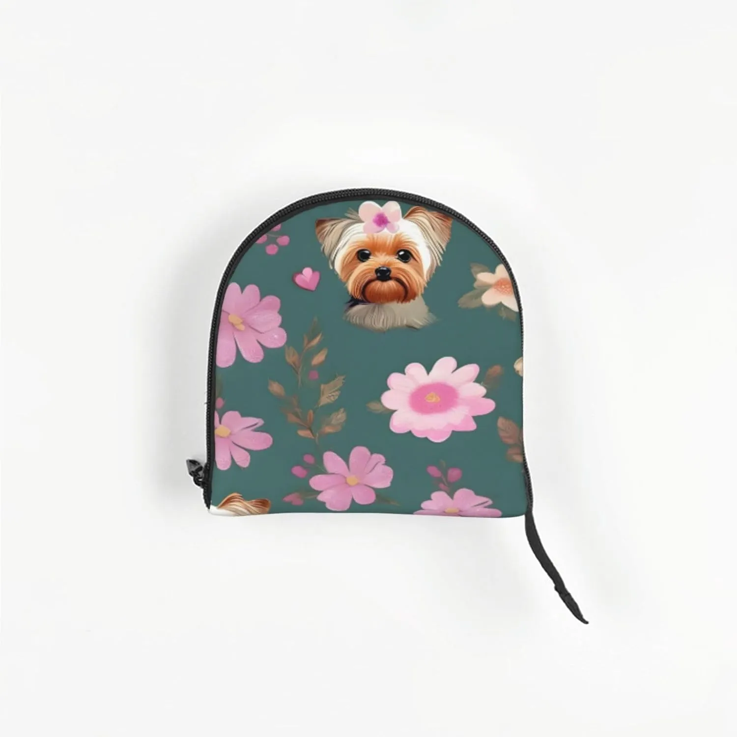 Soft Sided Collapsible Pet Travel Carrier for Medium Cats and Puppy, for Subway/Shopping/Hiking,Yorkie Floral Pattern Print