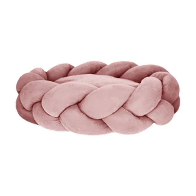 Suede Braided Round Bed