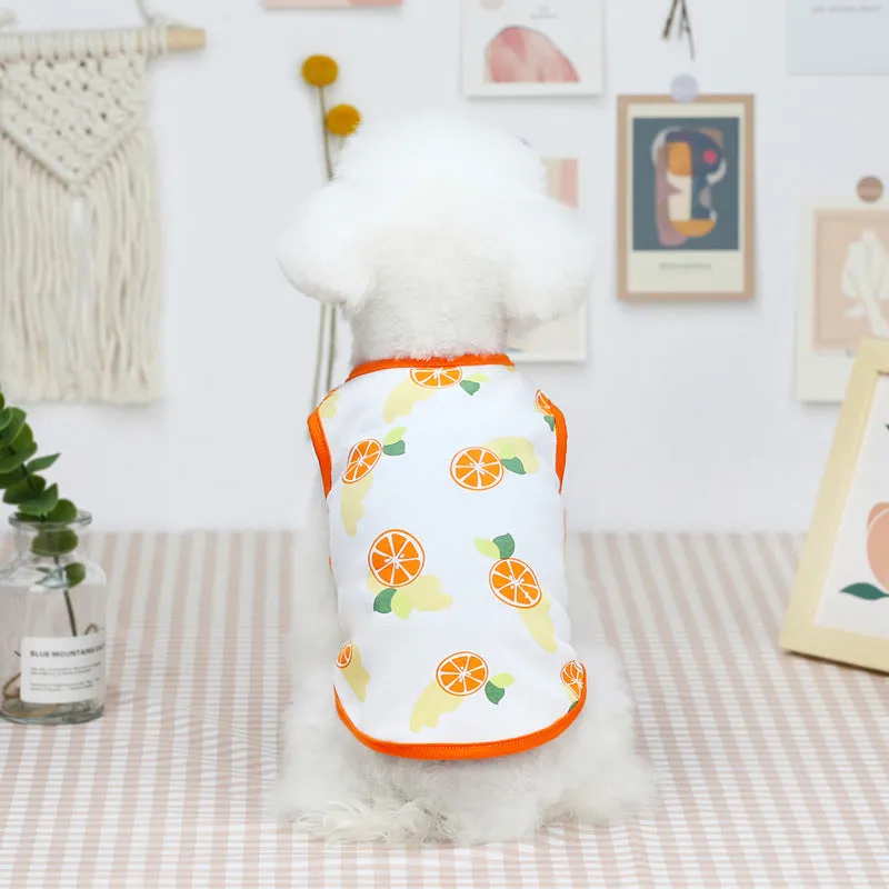 Summer cute fruit vest pet clothing for dogs and cats