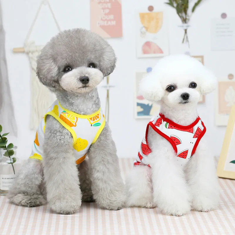 Summer cute fruit vest pet clothing for dogs and cats