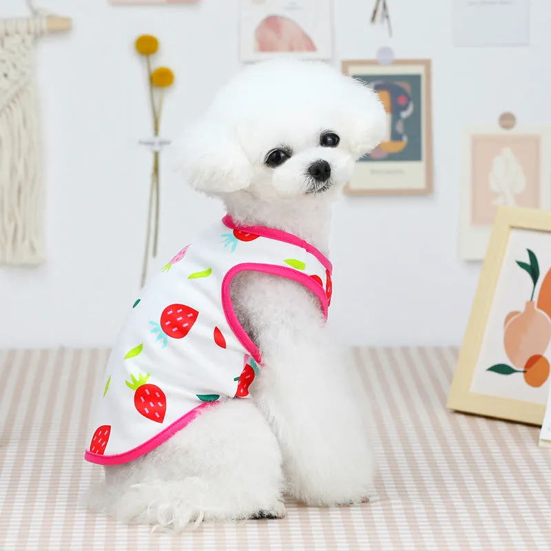 Summer cute fruit vest pet clothing for dogs and cats