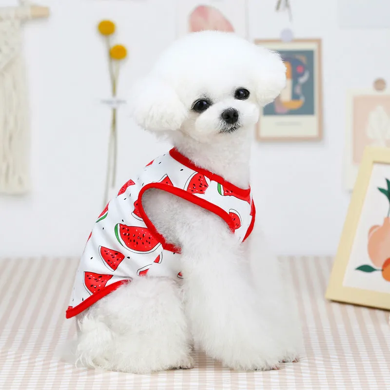 Summer cute fruit vest pet clothing for dogs and cats