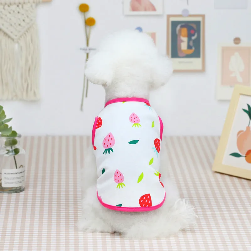 Summer cute fruit vest pet clothing for dogs and cats