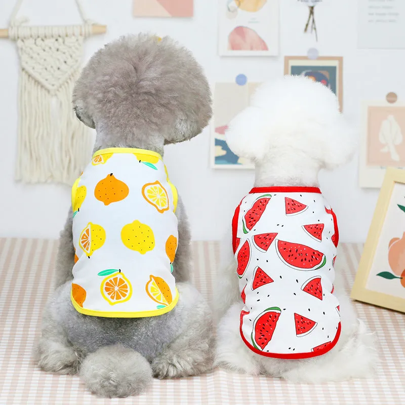 Summer cute fruit vest pet clothing for dogs and cats